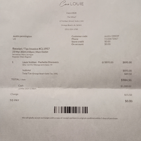 LOUIS VUITTON Monogram Eclipse Pochette Discovery Clutch Bag Black M62291 - Picture 11 of 11